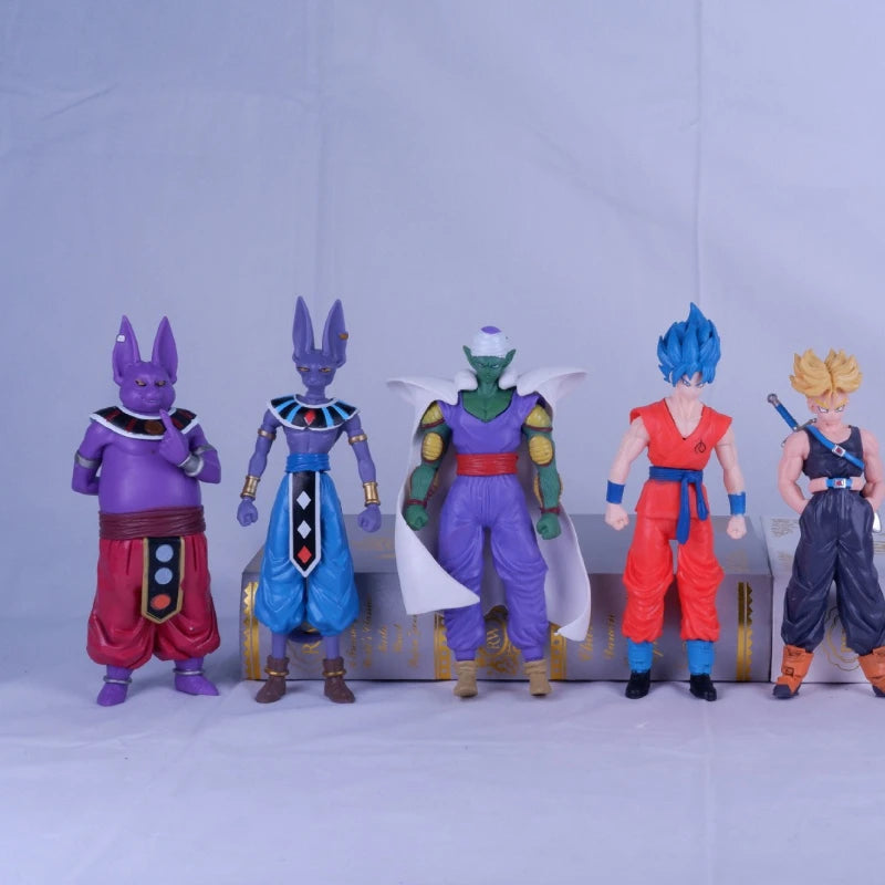 8Pcs/Set Anime Dragon Ball Z Son Goku Trunks Beerus Majin Buu Action Figure Vegeta Piccolo Son Gohan Super Saiyan Model Doll