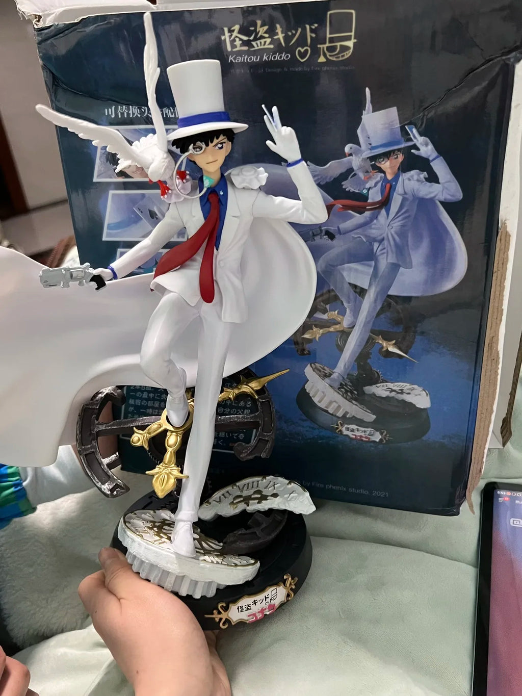 Hot Detective Conan Kaitou Kiddo GK Figure 31cm Anime Figures Action Figurine Statue Model Collection Decoration Toys Boys Gifts