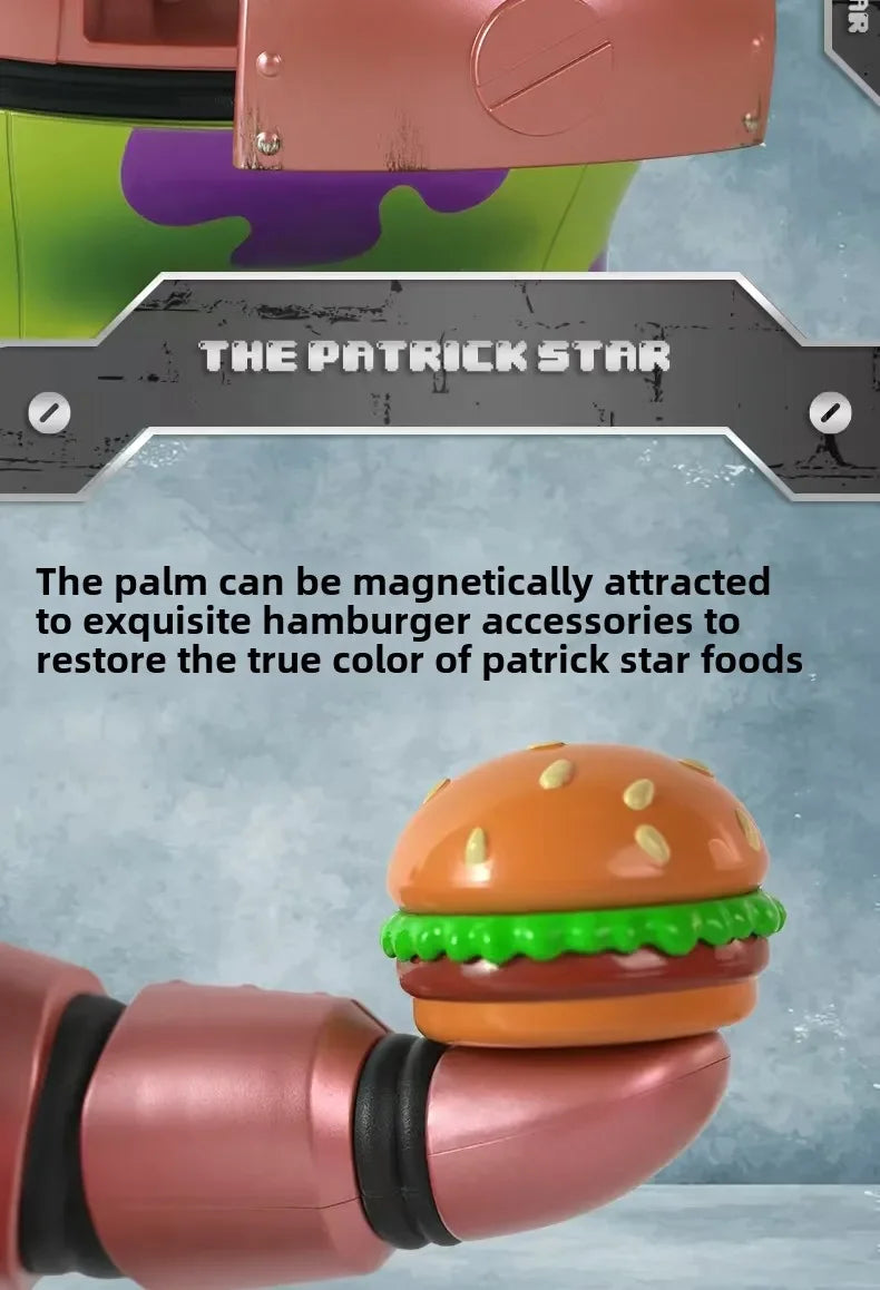 New Patrick Mechanical Style Model 360° Waist Rotation SpongeBob Series Collection of Ornaments PVC Large Figure Toy Gifts