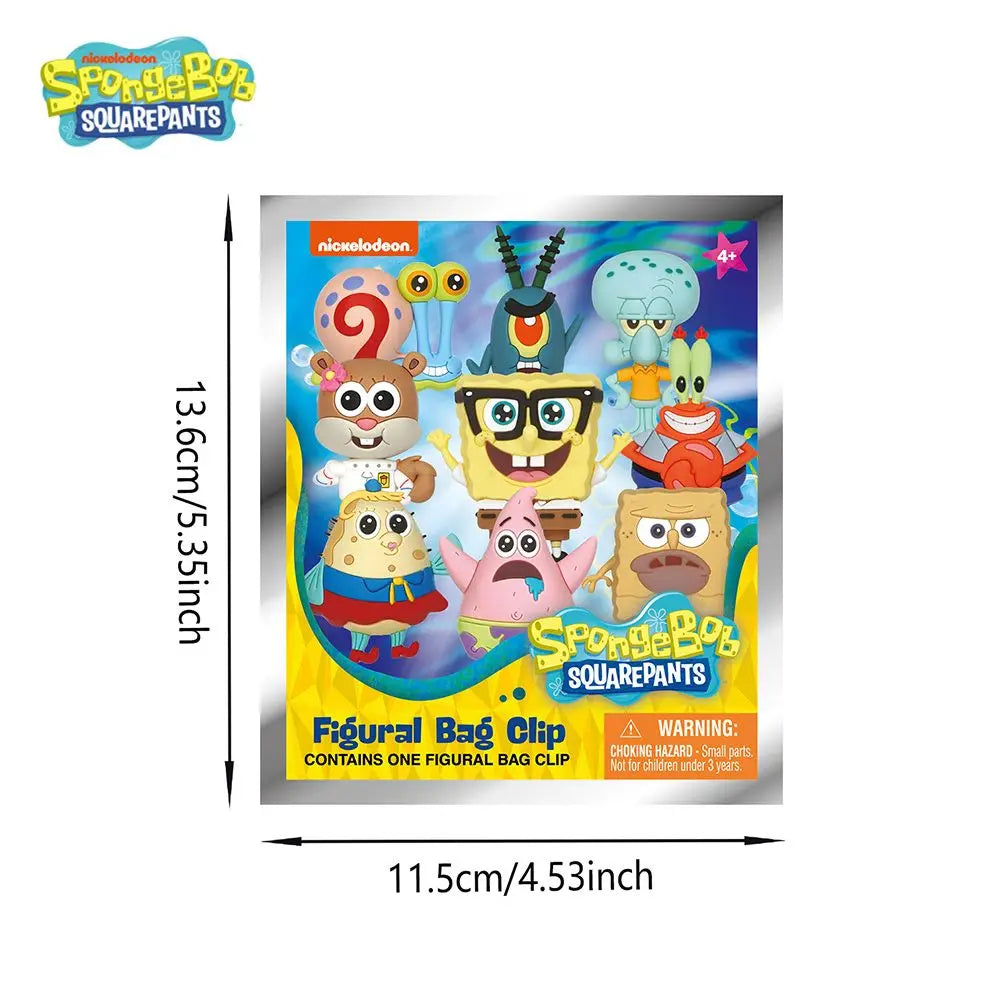 Random 1PC SpongeBob Officially Licensed PVC Blind Bag 3D Figure Bag Clip Keychain SpongeBob Patrick Squidward Collectible Toys