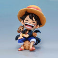 13cm Anime One Piece action figures Q-version sitting Luffy Zoro Sanji trendy toys doll models car ornaments Birthday Gifts toys