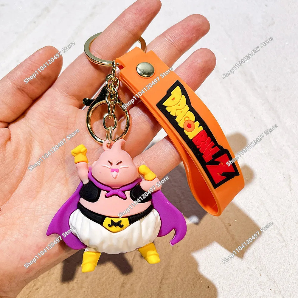 Anime Dragon Ball Keychain Fashion Son Goku Vegeta Piccolo Dragon Ball z Resin Action Figures PVC Key Ring Bag Pendant