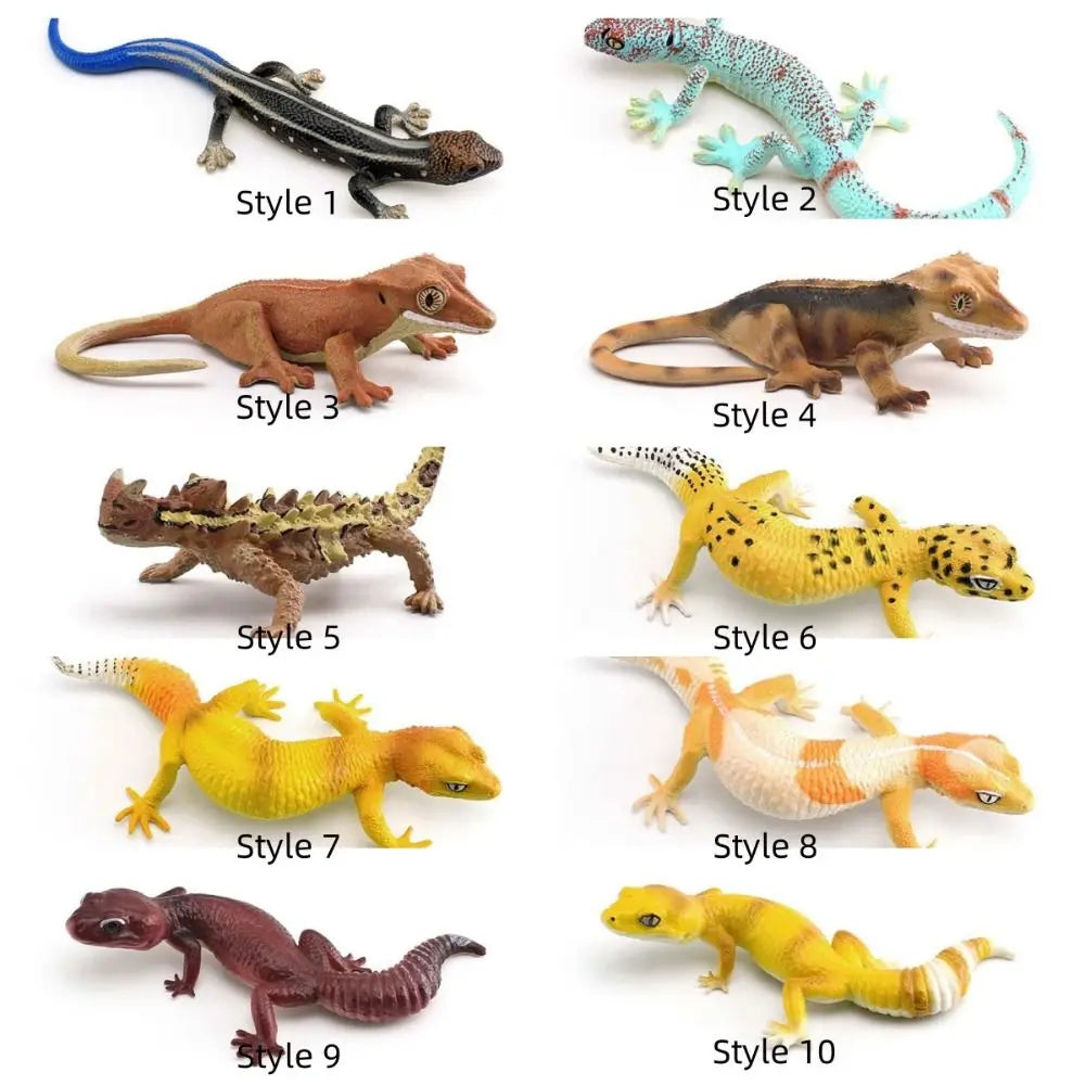 Simulation Lizard Model Figurines Miniature Educational Reptile Animals Figures Congnitive Static Gecko Figure Birthday Gift