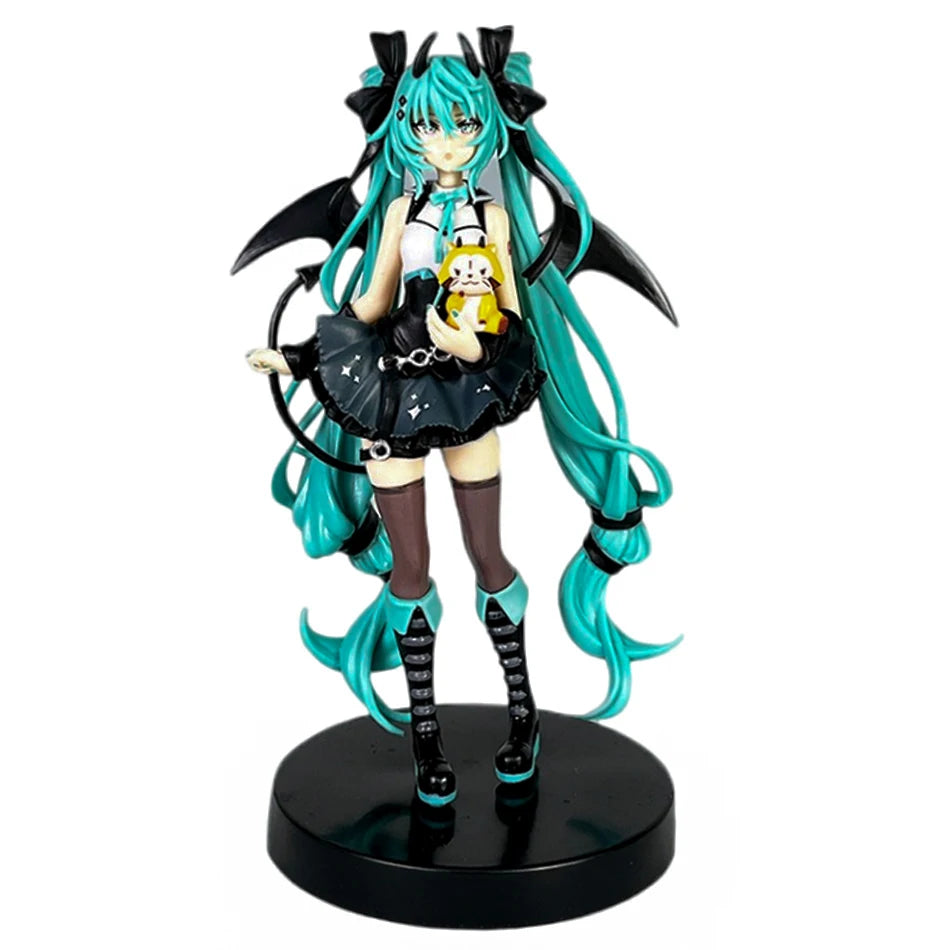21CM Hatsune Miku X Cinnamoroll Raccoon Demon Kuromi Kawaii Anime Peripheral Figure PVC Action Figure Model Doll Toy Gift