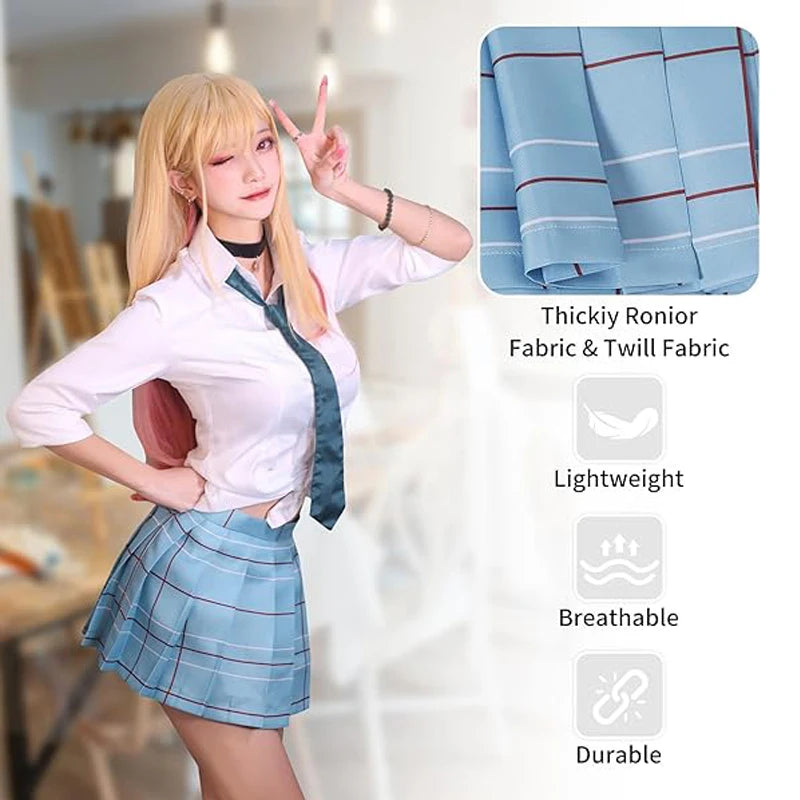 Kitagawa Marin Cosplay Anime My Dress Up Darling Kitagawa Marin Cosplay Costume Dresses Womens Japanese School Girl Uniform COS