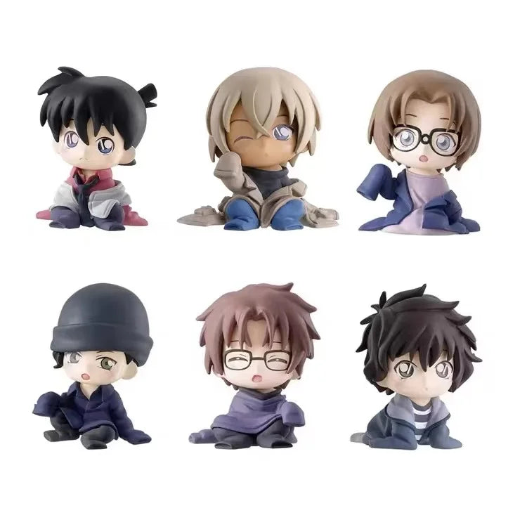 Detective Conan Sitting Pose Series Gashapon Shuichi Akai Subaru Okiya Ran Mouri Action Figure Model Toy