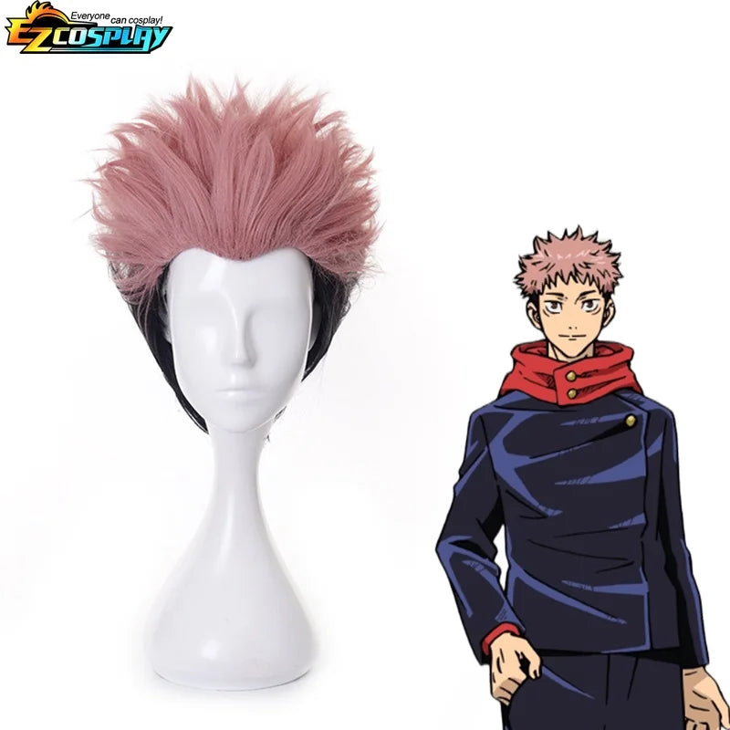 Itadori Yuji Cosplay Anime Jujutsu JJK Itadori Yuji Cosplay Costume Wig Jacket Pants Uniform Halloween Costumes
