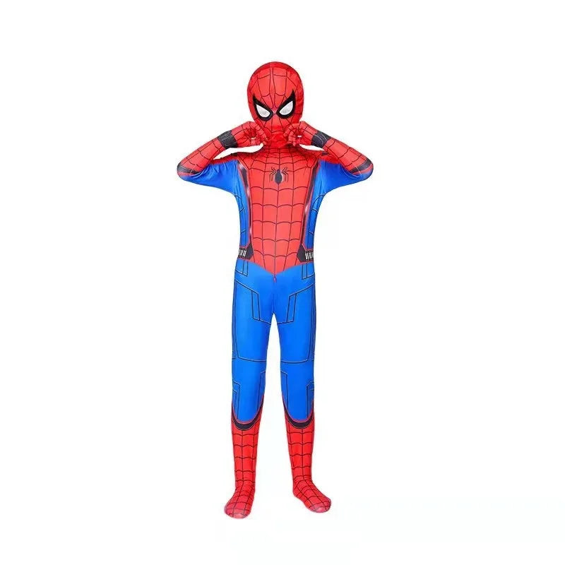 Halloween Role‑Play Bodysuit Stretchy Full Jumpsuit With Headcover Hero Themed Outfit For Cosplay Enthusiasts