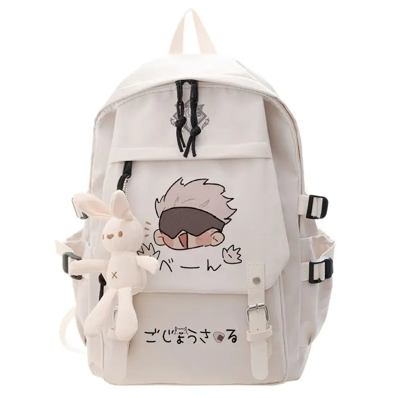 Satoru Jujutsu Kaisen Anime Cosplay Backpack Students School Bag Cartoon Bookbag Laptop Travel Rucksack Outdoor Kids Gifts