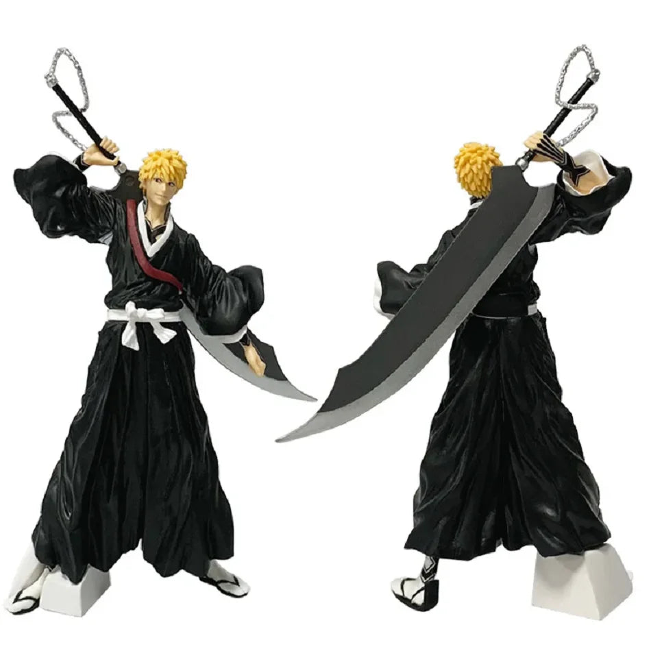 21cm Bleach Anime Figure Kurosaki Ichigo/Aizen Sousuke Battle Style Action Model Pvc Statue Desktop Ornament Collection Toy Gift