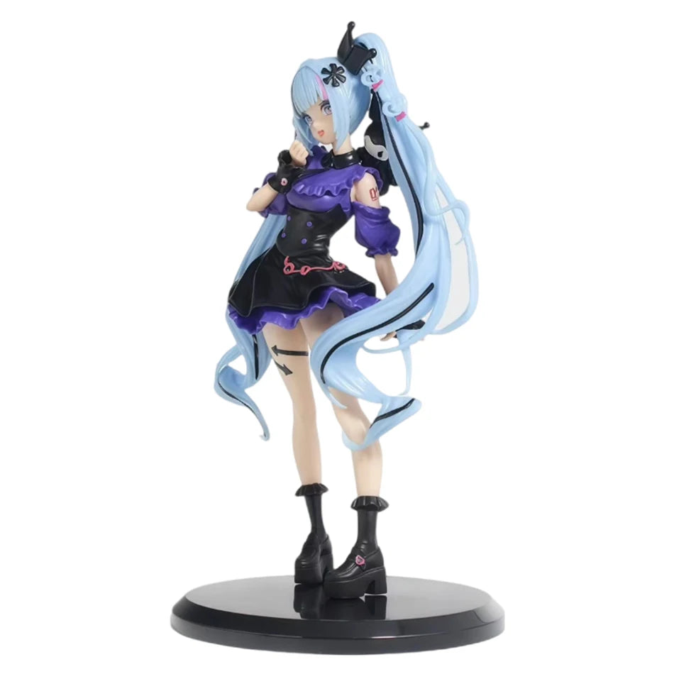 21CM Hatsune Miku X Cinnamoroll Raccoon Demon Kuromi Kawaii Anime Peripheral Figure PVC Action Figure Model Doll Toy Gift