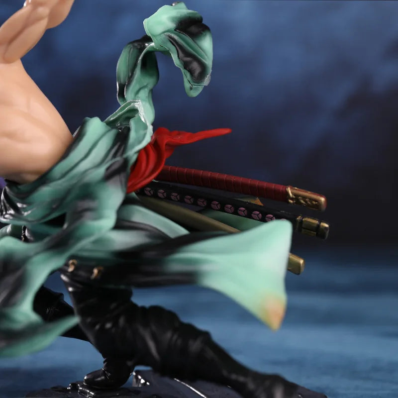 One Piece Roronoa Zoro Three Thousand Worlds Pop Action Figure Double Headed Three Sword Style Pvc Boxed Model Ornament