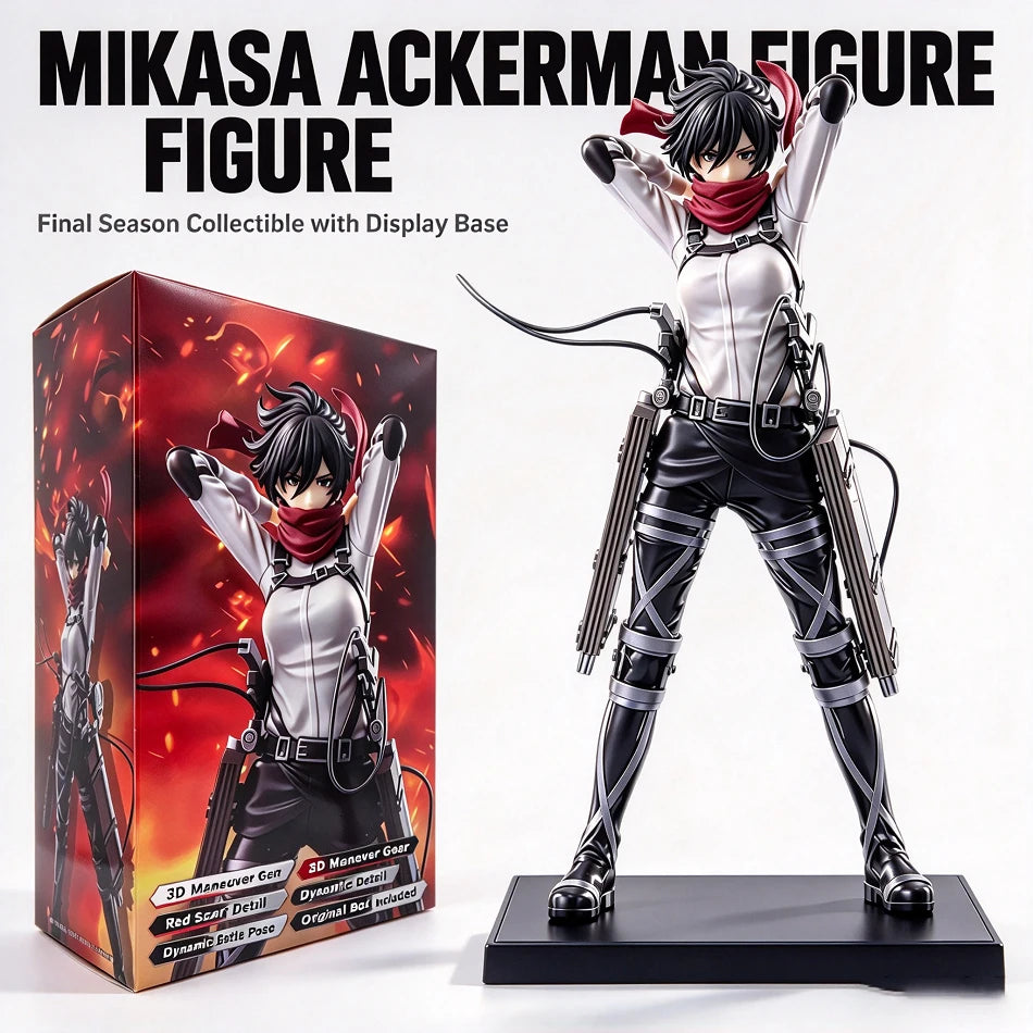 21cm Anime Attack on Titan Figure Eren Jaeger & Mikasa Ackerman Action Figures Model  PVC Collectible Figurine Doll Toys Gifts