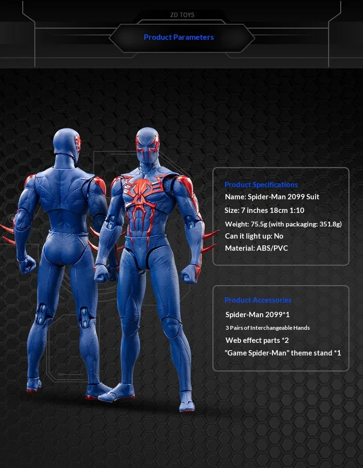 Zd Toys Marvel Spider Man Action Figure Ps4 Game Version Full Articulated Collectible Model For Display