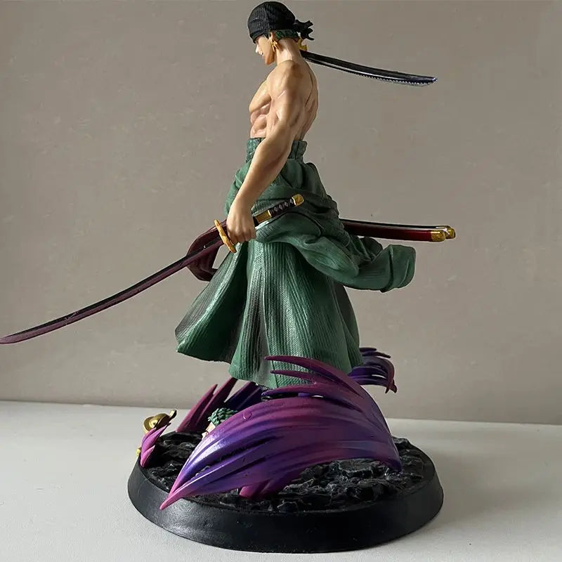 One Piece Phantom Roronoa Zoro Three-Sword Style Anime Figure Handmade Model Action Figure Model Statue Collection Desktop