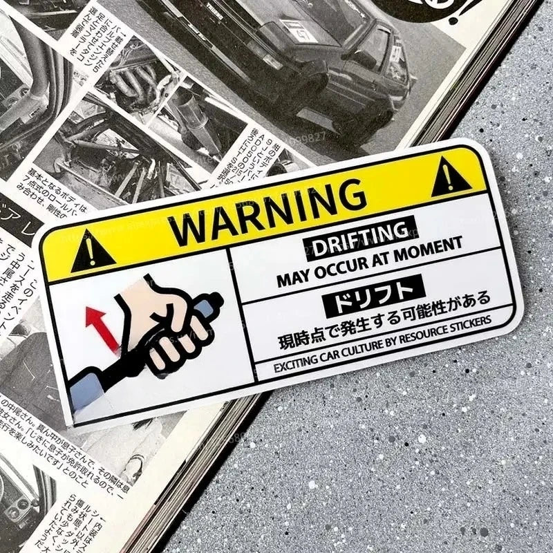 Mini Cooper Airbag Check Decal, Anime Cartoon Waterproof Vinyl Warning Sticker Auto Interior Decor Accessories