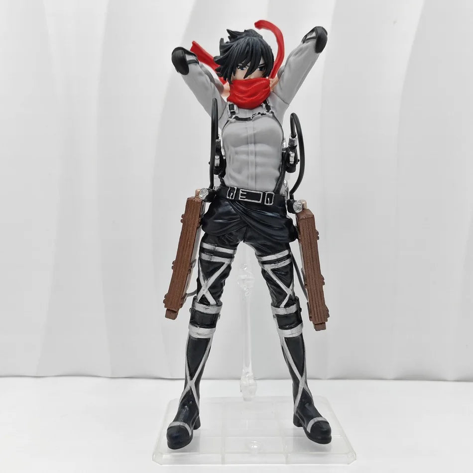 21cm Anime Attack on Titan Figure Eren Jaeger & Mikasa Ackerman Action Figures Model  PVC Collectible Figurine Doll Toys Gifts