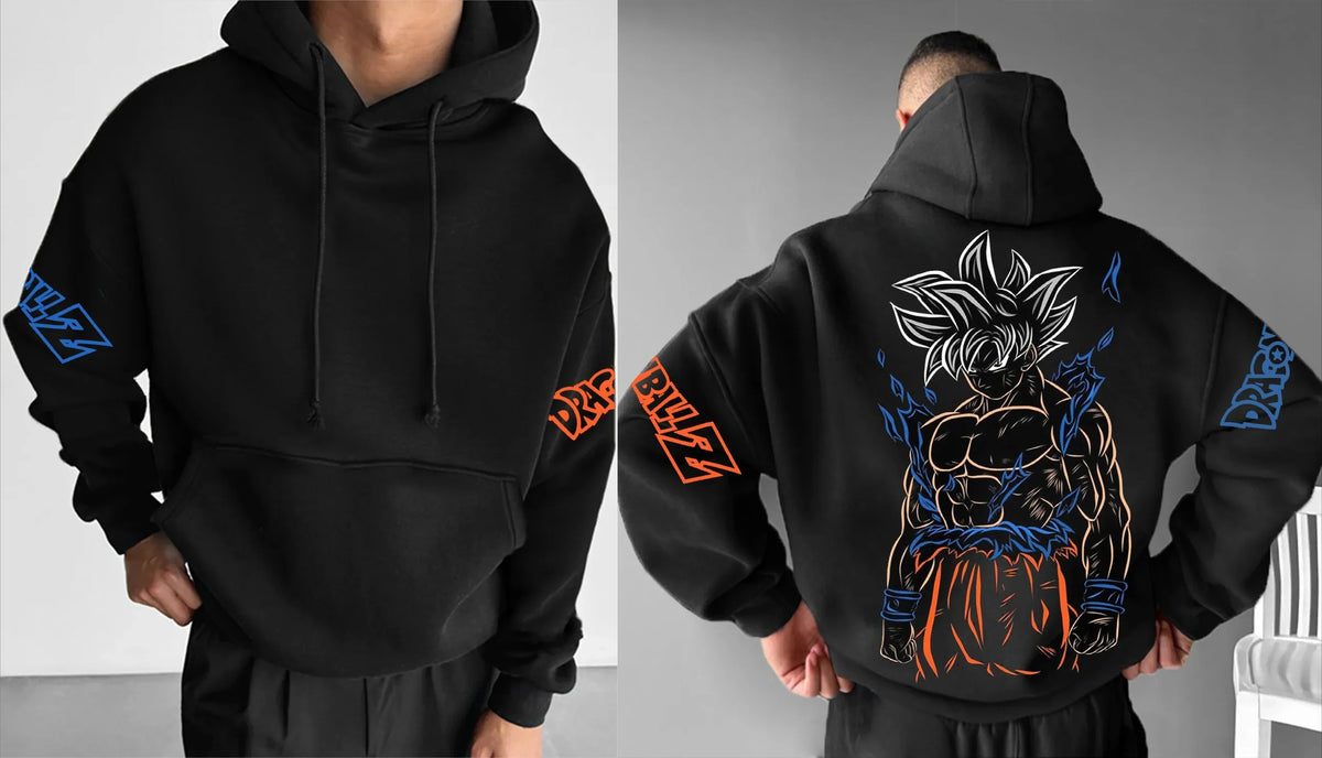 Dragon Ball Animation Peripheral Printed Versatile Sweater Autumn and Winter Men's and Women's Loose Hooded Sweater