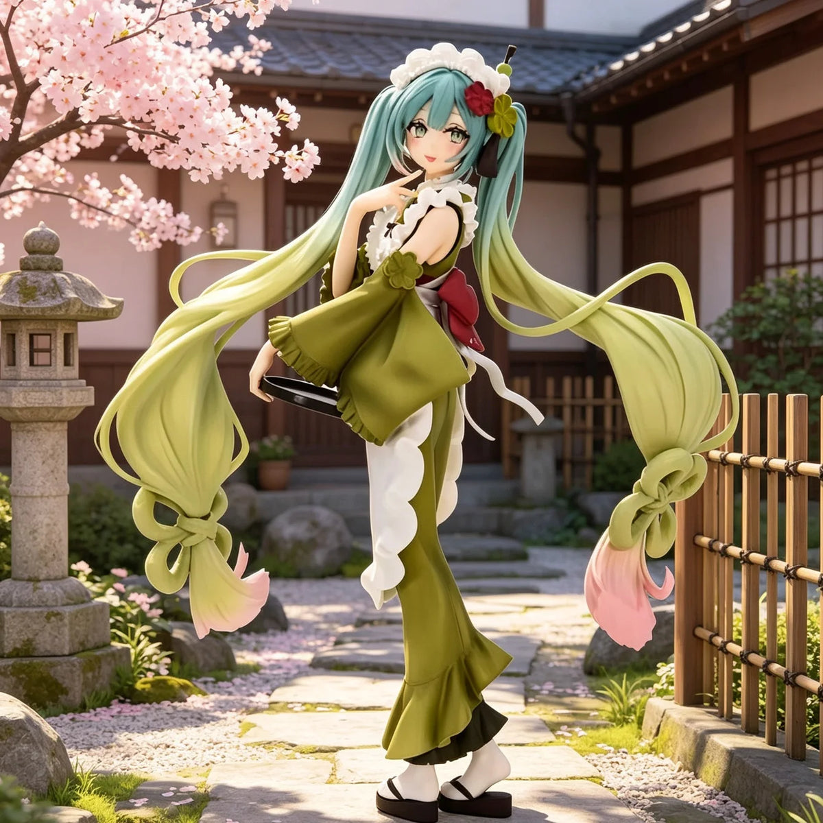 Hatsune Miku Matcha Parfait Collectible Figure – Sweet Maid Design, Premium PVC Material, Desktop Display & Fan Merchandise