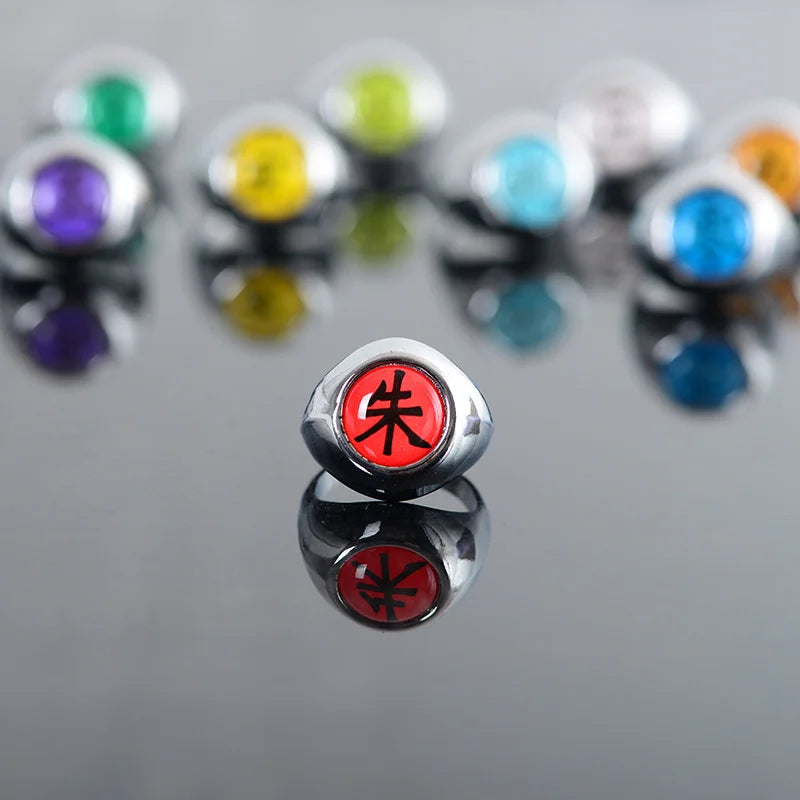 Hot Anime Ring Cosplay Akatsuki Itachi Pain Metal Finger Adult Ninja Props Accessories Cool  Jewelry Gift Adjustable Size