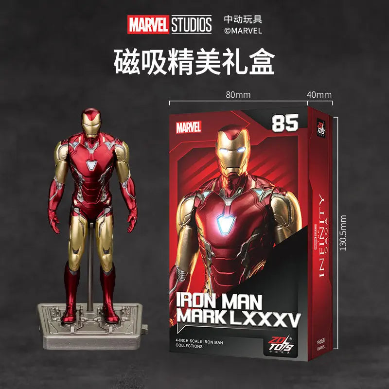 ZDTDS Original Iron Man 4 Inch MK42 MK43 MK45 MK46 MK50 MK85 Mark Action Figure Marvel Legend Avengers Tony Stark Toy Model Gift