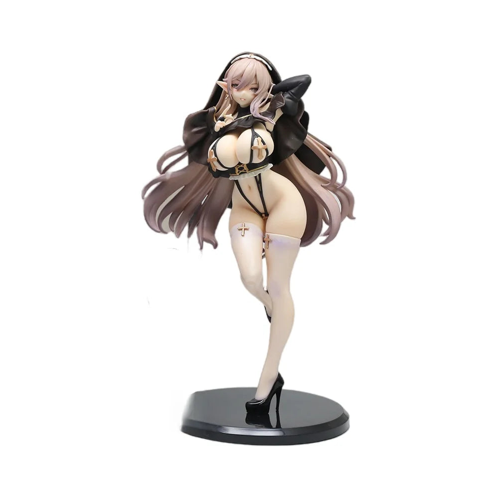 25cm Elf Nun Standing Pose Bishoujo Anime Figure Statue Desktop Decoration Gift for Fans