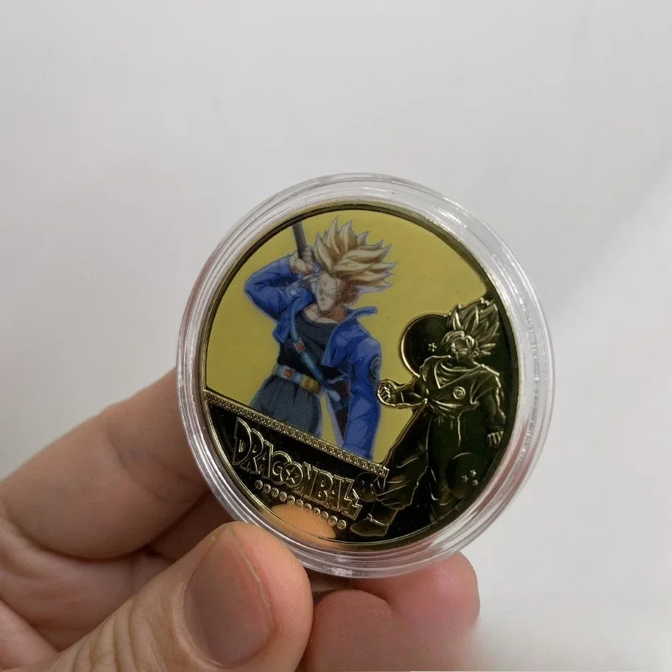 10CPS2026 New Dragon Ball Z 10th Anniversary Coin Keychain Metal Crafts Die-casting Sticker Badge Bag Pendant Accessories