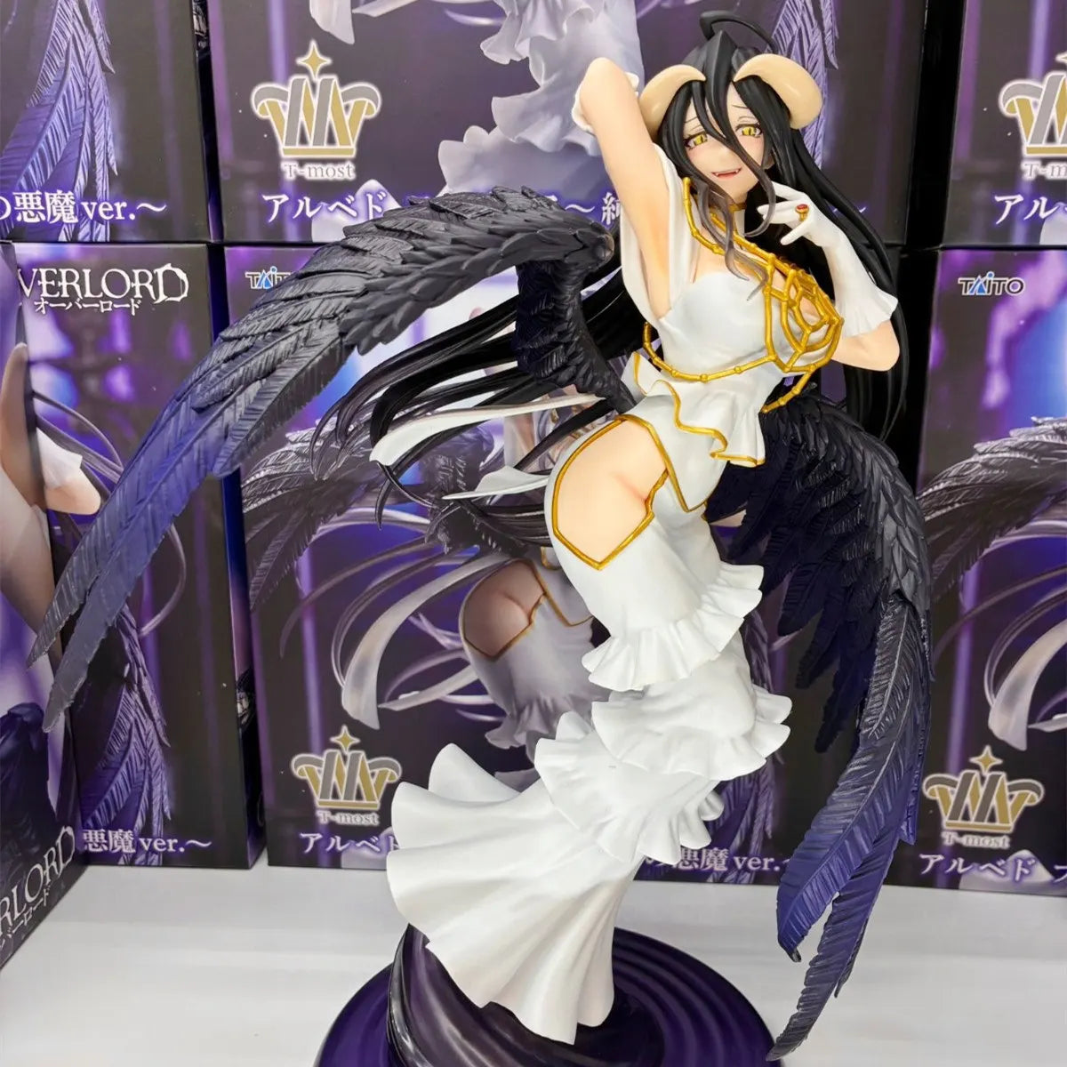Original Taito Albedo Overlord Pure White Devil T Most Pvc Anime Figure Collectible Home Desktop Decoration For Anime Collectors