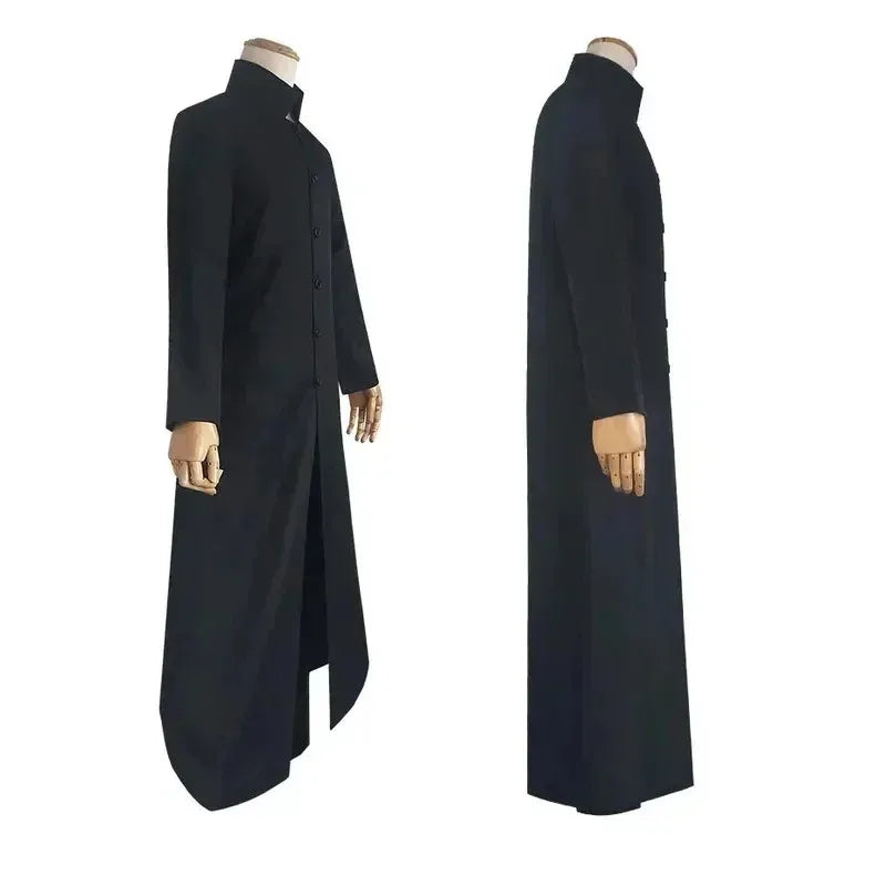 Matrix Cosplay Kostume Neo Trench Coat Black Cosplay Costume Halloween Party Costumes for Men Cos Play Prop Accessories