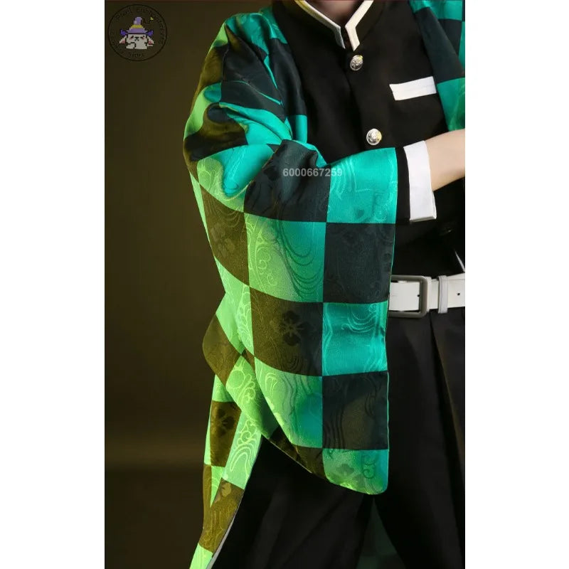 Popular Anime Kamado Tanjirou Cosplay Costume For Women Men Kisatsutai Uniform Wig Halloween Comic Con Outfit Role Playing