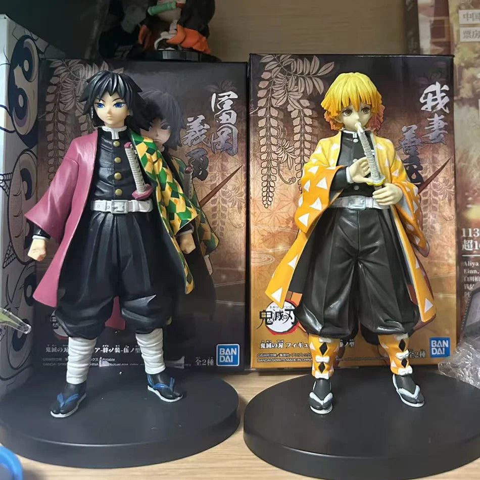 Demon Slayer Kimetsu no Yaiba Figure Kamado Tanjirou Agatsuma Zenitsu Nezuko PVC Model Toys Anime Character Warrior Figure