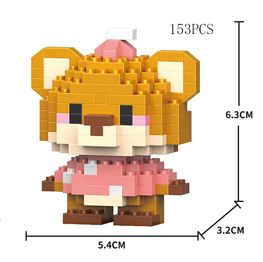 Micro Diamond Blocks Mini Animals Classic Pet tiger lion Model Building Creative Bricks Kids Toys Cartoon elephant bear horse