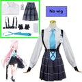 Takanashi Hoshino Costume Game Blue Archive Cosplay School JK Uniforms Top Skirts Wig Outfit Carnival Party Women Man Anime Suit