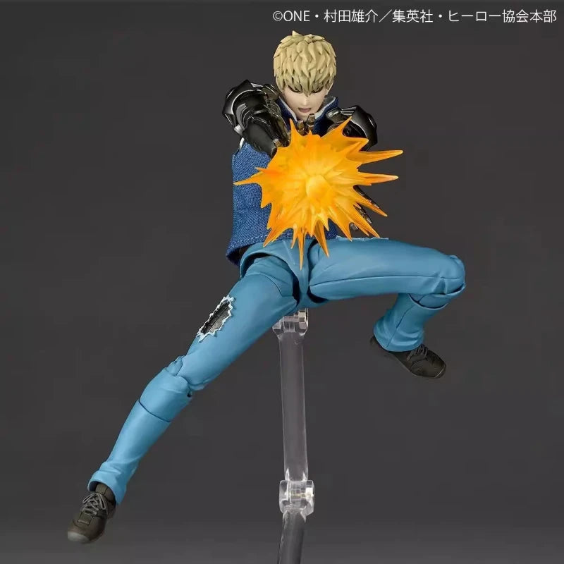 18cm Ko Revoltech Amazing Yamaguchi Genos Action Figure One Punch Man Articulated With Swappable Heads Hands Bonus