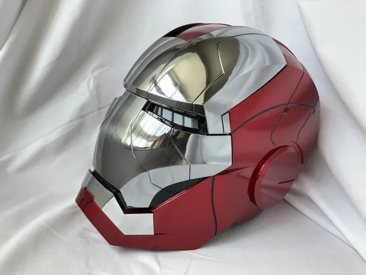 Marvel 1:1 Iron Man Mk5 Jarvis Helmet Remote Voice Control Auto Helmet Mask With Led Light Figure Boy Christmas Birthday Gift