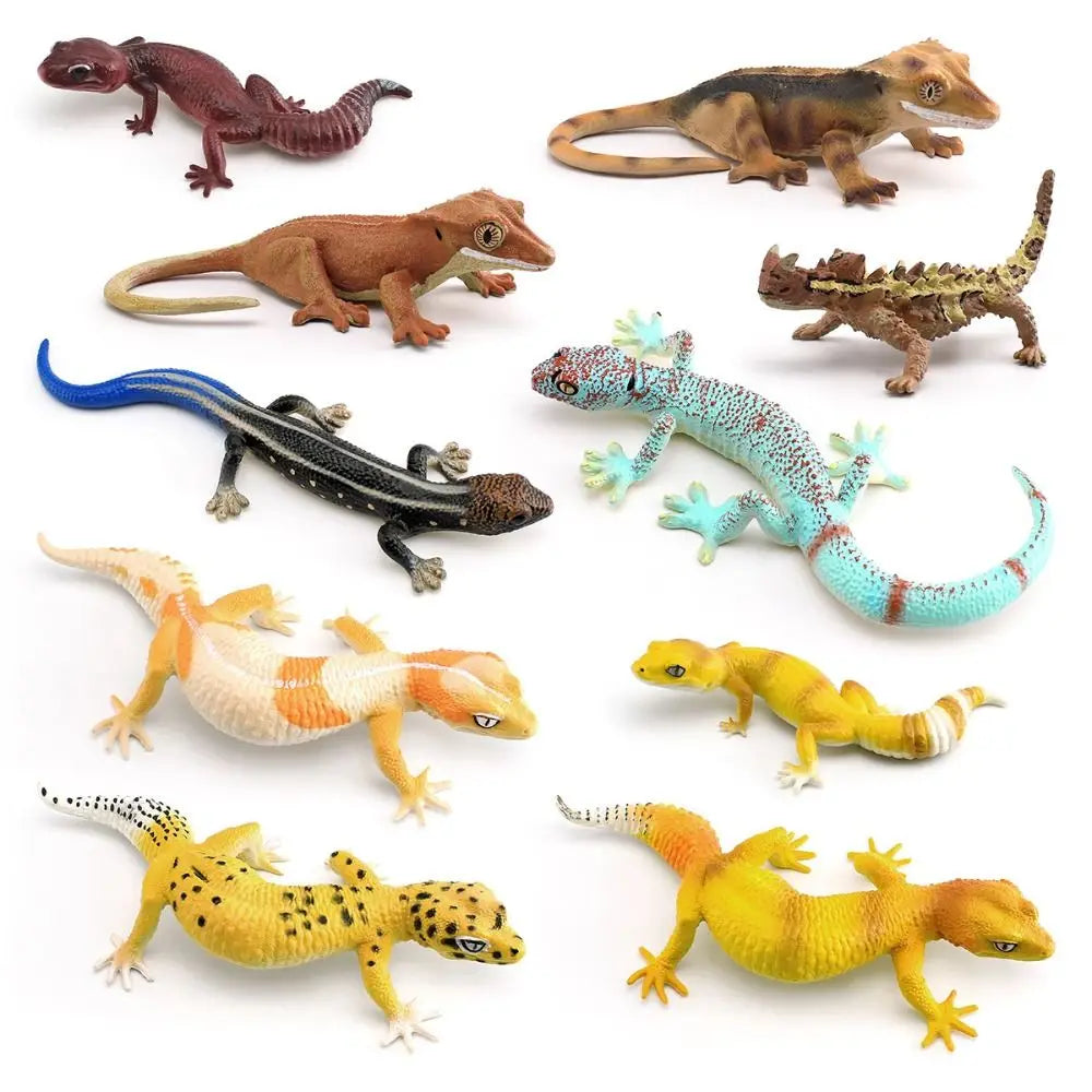 Simulation Lizard Model Figurines Miniature Educational Reptile Animals Figures Congnitive Static Gecko Figure Birthday Gift