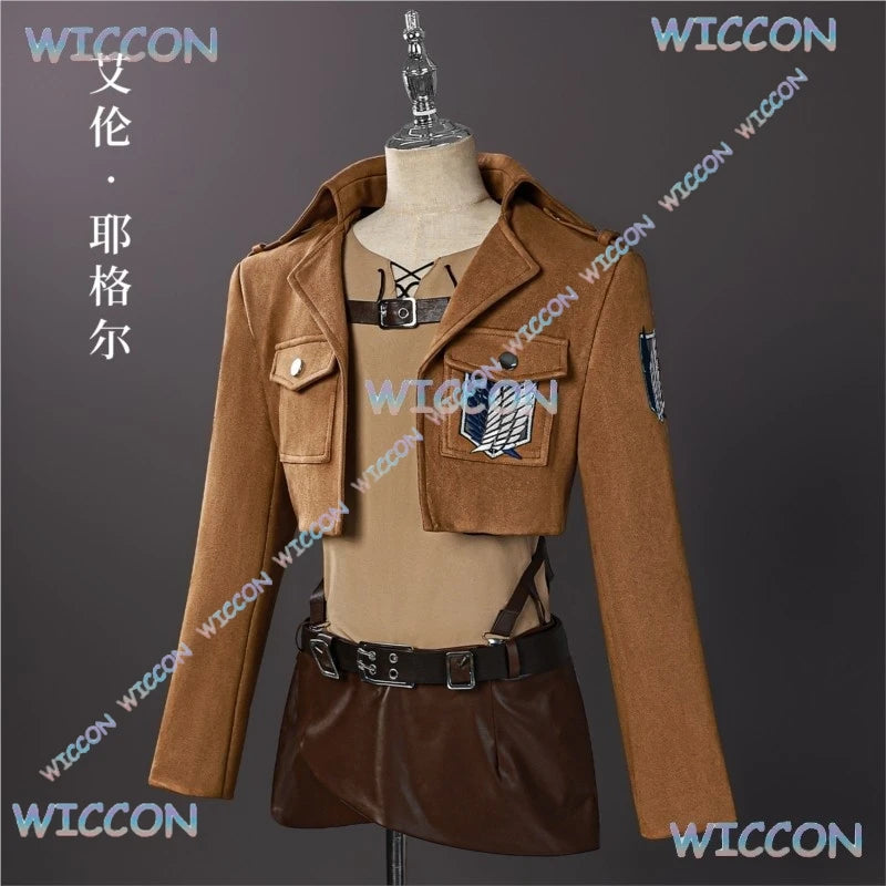 Anime Attack Cos On Titan Eren Jaeger Mikasa·Ackerman Cosplay Armin Arlert Hange Zoe Costume Survey Corps Full Set Women Men Cos