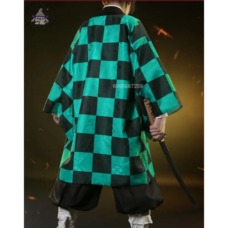 Popular Anime Kamado Tanjirou Cosplay Costume For Women Men Kisatsutai Uniform Wig Halloween Comic Con Outfit Role Playing