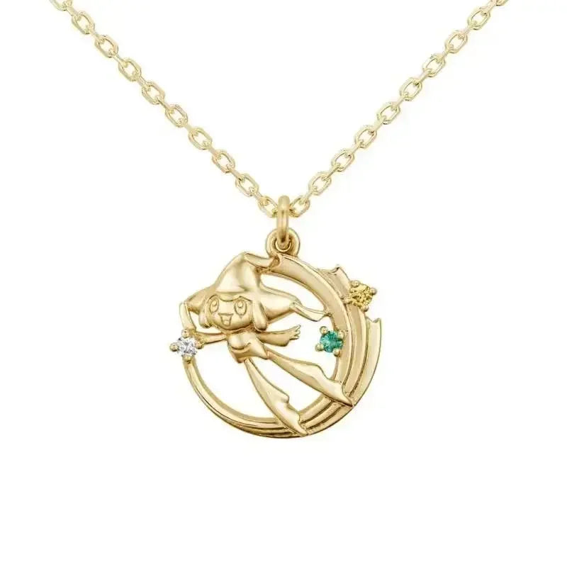 New Pokemon Espeon Snorlax Gengar Mewtwo Necklace Couple Accessories Anime Peripherals Fashion Cartoon Niche Light Luxury Gifts
