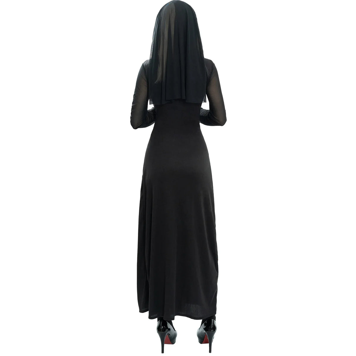 New Anime Cosplay Costume Sexy Nun Dress Women Fancy Gothic Robe Long Black Uniform Adult Party Carnival Themed Events