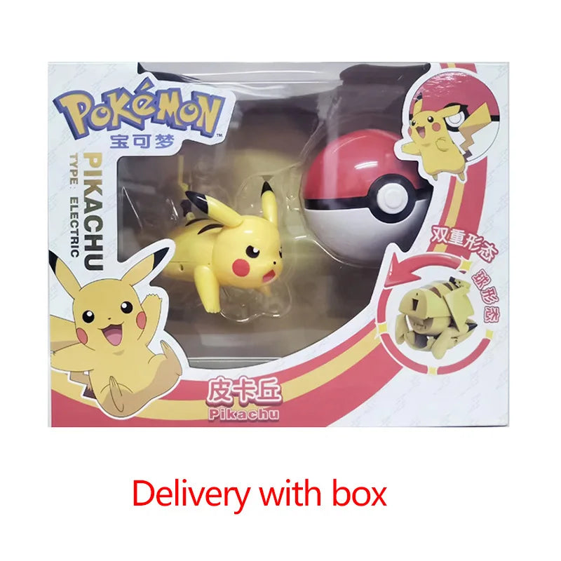 Deform Pokemon Pokeball Greninja Lucario Ball Action Figure Toy Set Mew Pikachu Dragonite Snorlax Venusaur Blastoise Elf Monster
