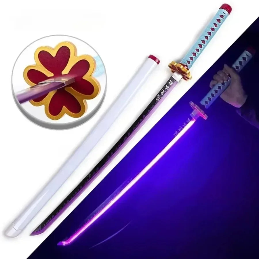 LED Light Demon Slayer Katana Luminous Sword Tomioka Giyuu Anime Cosplay Prop Knife Real Japanese Katana Samurai Lightsabre Toy