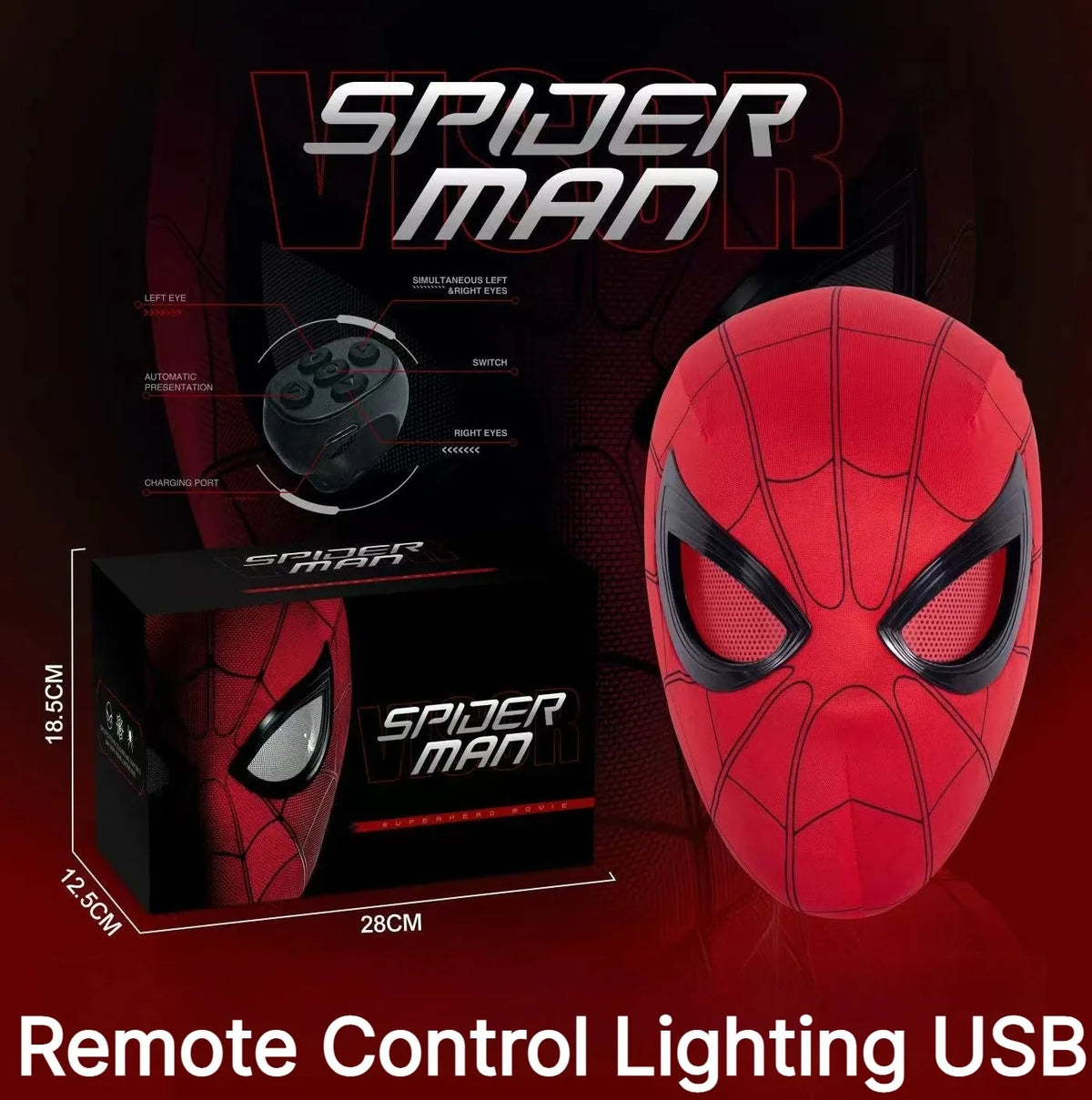 Superhero Mask/Spider-Man Helmet, Anime Character Cosplay, Full-face Mask, All-season Sun Protection, Party Gift.