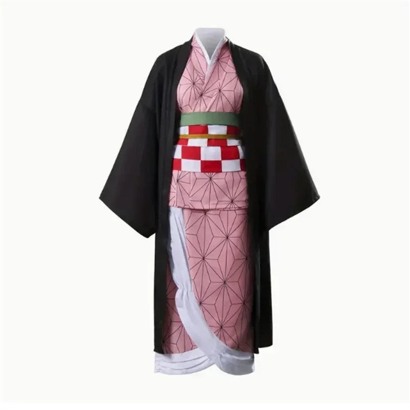 Anime character Kamado Nezuko Cosplay costume, Japanese anime adult and children's carnival party wigs, Halloween costumes
