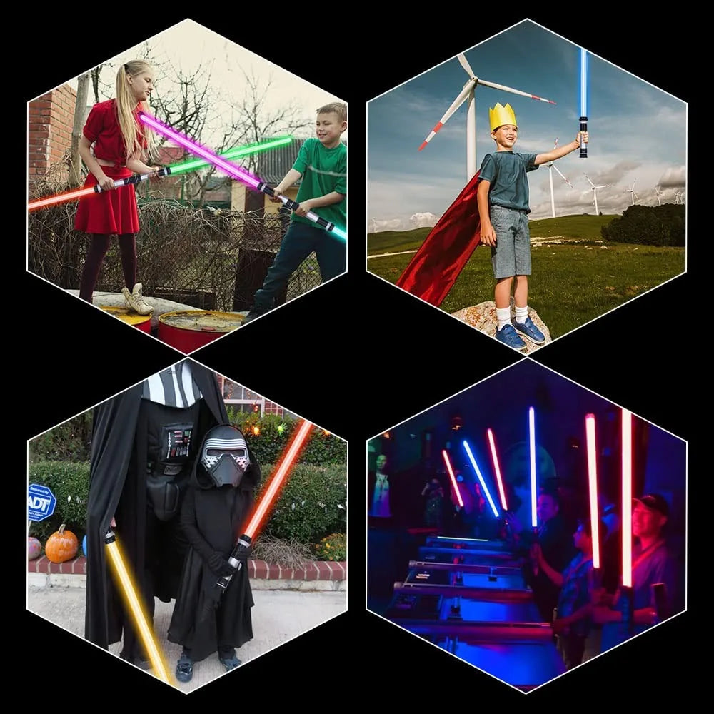 2pcs Led Light Up Saber with Sound 7 Colors Lightsaber Light Sword for Star War Fighters & Warriors Cosplay Luminous Weapon Toy