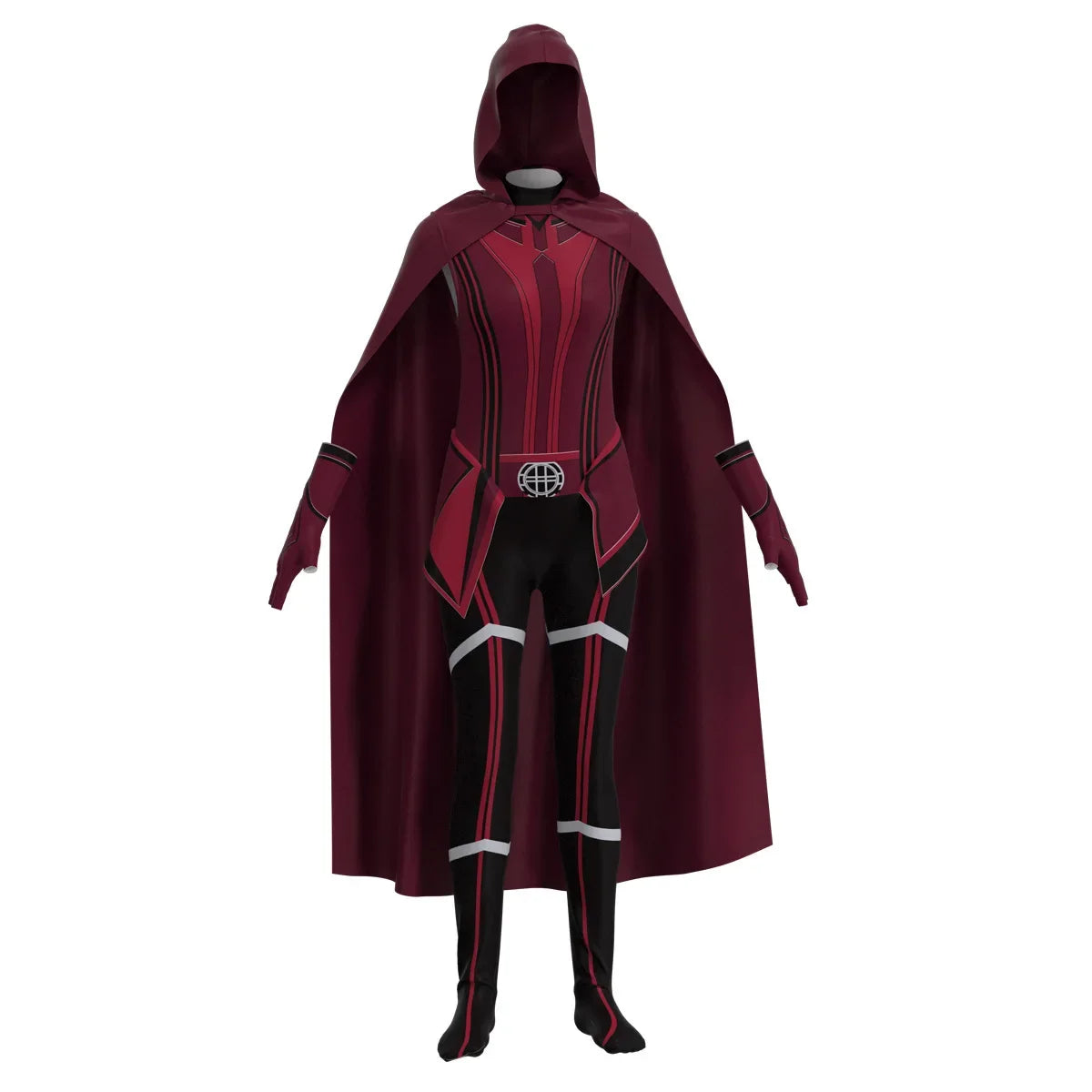 Scarlet Cosplay Witch Maximoff Wanda Vision Cosplay Costume Headwear Cloak and Pants Full Set Outfit Halloween Accessories