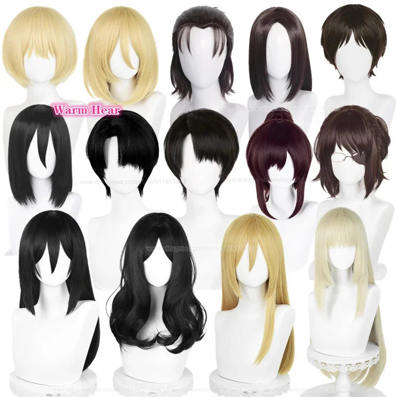 Anime Armin Arlert Annie Leonhart Hange Zoe Levi Ackerman Pieck Finger Sasha Braus Mikasa Ackerman Historia Reiss Cosplay Wigs