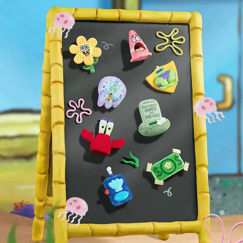 Official Licensed Spongebob Bikini Bottom Blind Bagdoll Fridge Magnet Cute Anime Figure Kawaii Birthday Pendant Gift Home Decor