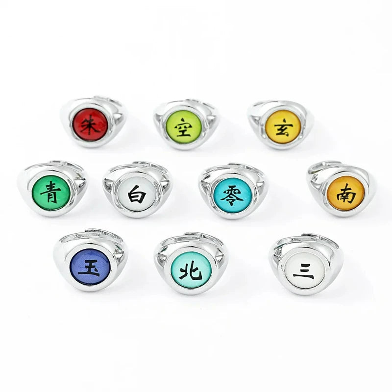 Hot Anime Ring Cosplay Akatsuki Itachi Pain Metal Finger Adult Ninja Props Accessories Cool  Jewelry Gift Adjustable Size