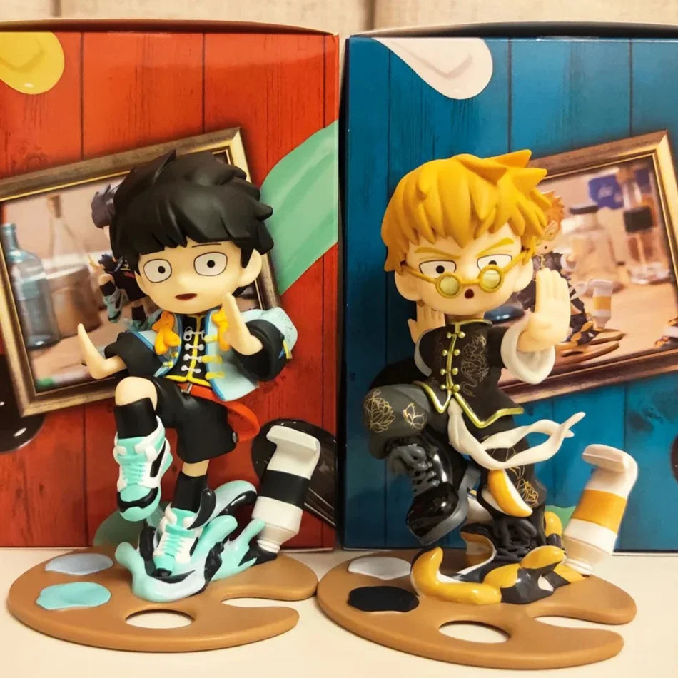 Anime Mob Psycho 100 Figures Gk Reigen Arataka Q Edition Kawaii Standing Palm Series Model Doll Desktop Ornament Collectible Toy